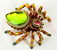 Spider Jeweled Pewter Trinket Box home decor