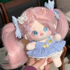 No attribute Pink-hair Girl Plush 20cm Doll Stuffed Dress Up Anime Toy Gift