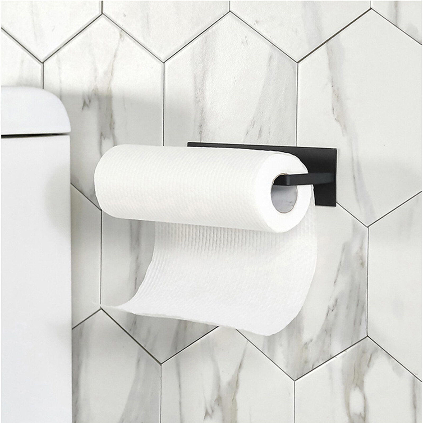 Kitchen Bathroom Paper Towel Roll Holder Rack Self Adhesive Wall