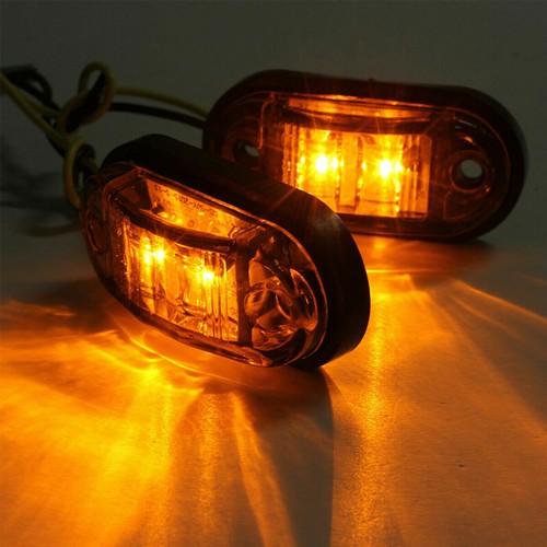 Amber/Red/White LED Car Truck Trailer RV Oval 2.5" Side Clearance Marker Lights - Picture 11 of 37