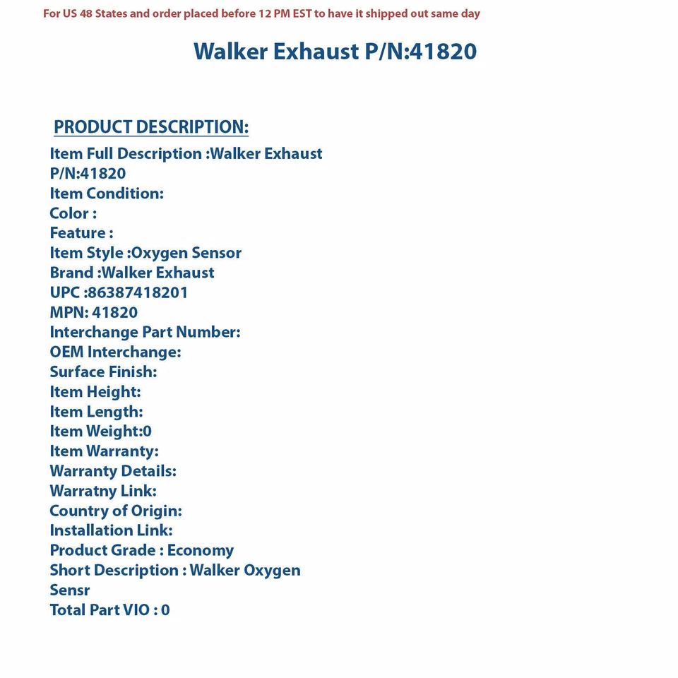 Walker Exhaust 41820 | 高品质汽车零件,通用 适合多种型号 — 第 4/4 张图片