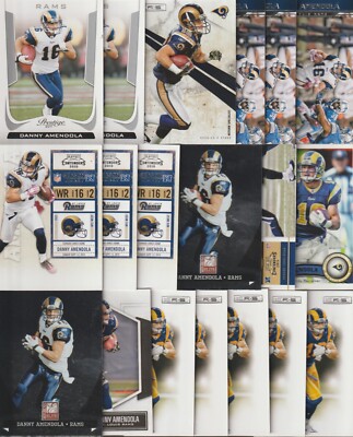 DANNY AMENDOLA LOT OF 35 FOOTBALL CARDS RAMS only TEXAS TECH RAIDERS