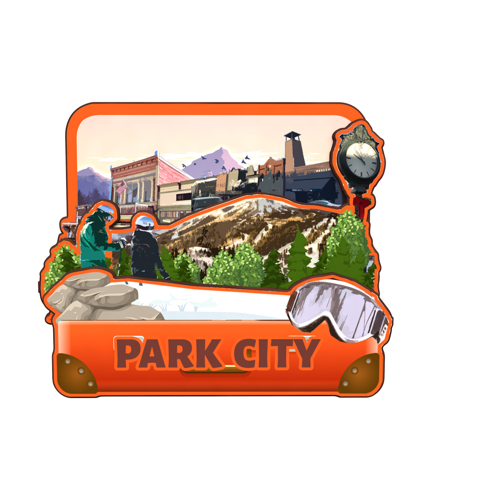 Park City Utah USA Refrigerator magnet 3D travel souvenirs wood craft gift