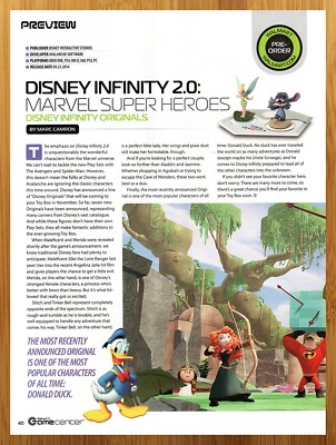 2014 Disney Infinity 2.0 Xbox One PS4 PS3 Wii U PREVIEW PAGE Print Ad/Poster Art