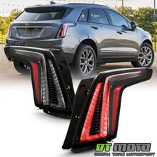 2017-2021 Cadillac XT5 Black Style Full LED Tail Lights Brake Lamps Left+Right