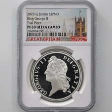 2023 Great Britain King George II £2 1oz Silver Proof Coin NGC PF69 Trial Piece！