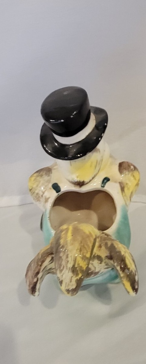 Vintage From Japan Anamorphic Rooster Top Hat Tuxedo Planter