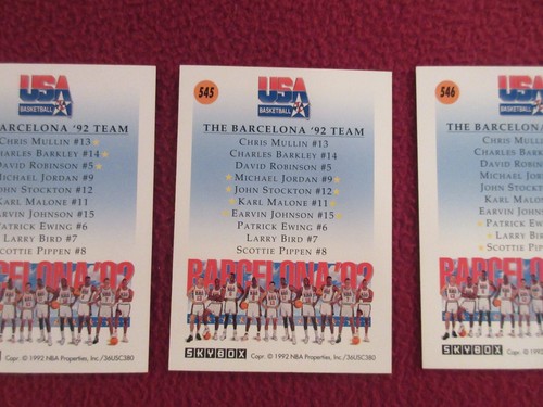 1991-92 Skybox USA Basketball Team Picture with 3 cards 544, 545. 546 Jordan - Picture 8 of 9