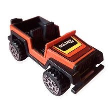 1980 Torco Brand Jeep Toy Car Black & Orange Plastic #P-116 Rare