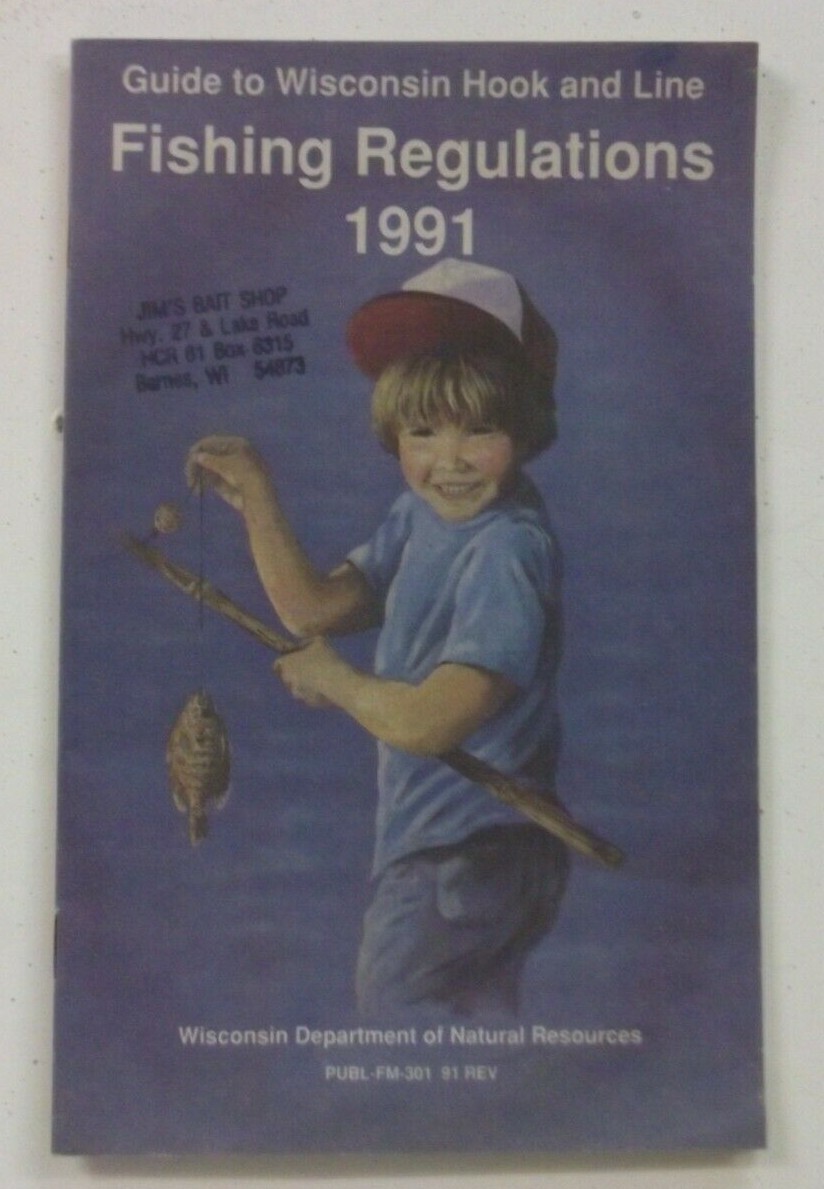 1991 Guide to Wisconsin Hook and Line Fishing Regulations Booklet eBay