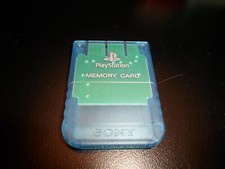 Tested  Official Clear Blue Playstation 1 Memory Card for Japan/US PS1 PSX