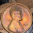 1922-D Lincoln cent AU Toned