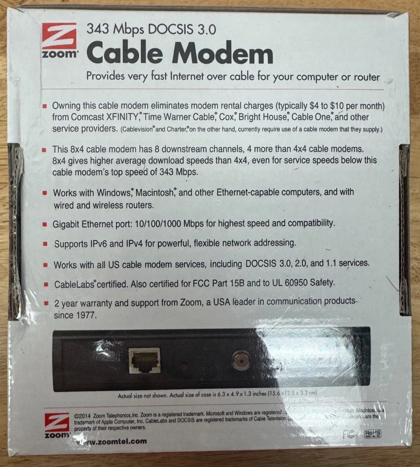 Zoom 5341 Cable Modem - New & Factory Sealed! - Image 3 of 4
