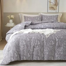 Soft Cotton Twin Duvet Cover Garden Twin 68"x86" Boho Floral 01 Lavender