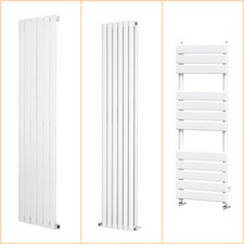 Designer Bathroom Heated Towel Rail Radiator Flat Panel Oval Column Rads White