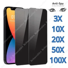 For iPhone 16 15 14 13 12 Pro Tempered Glass Privacy Screen Camera Protector Lot