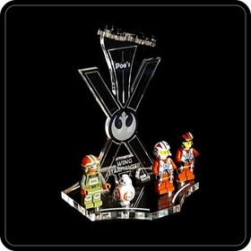 Display stand angled + slots for 75102 Poe's X-Wing Fighter (Star Wars-Lego)