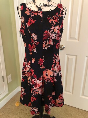 blue dress orange flowers