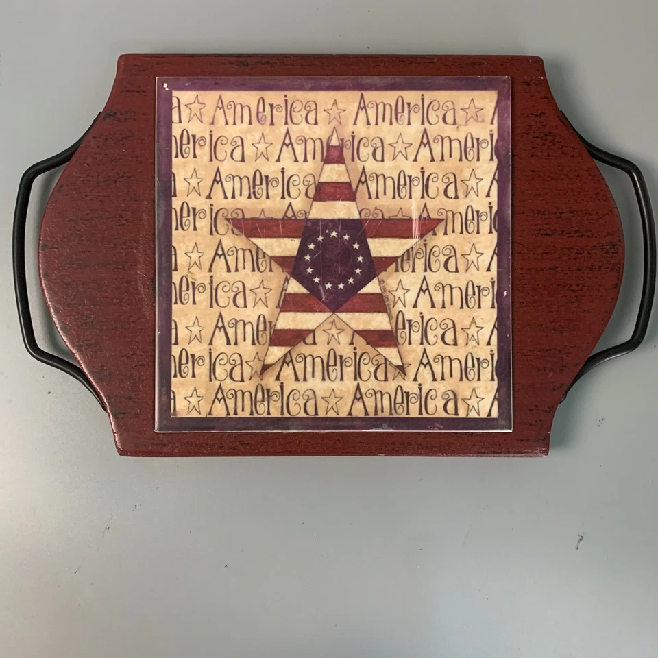 Artist America Star bandeja de ardósia placa rebite por Beth Yarbrough arte popular 4 de julho - Imagem 2 de 4