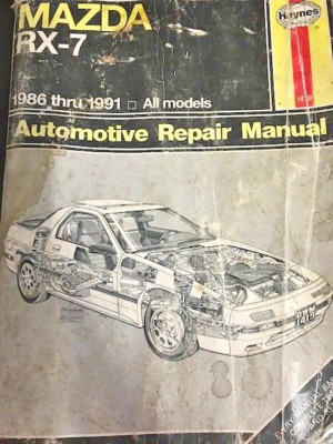 Haynes Repair Manual 1986-1991 Mazda RX-7 1419