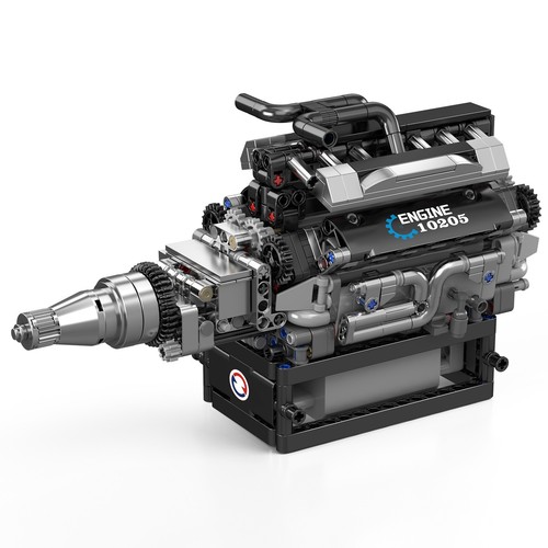 Mould King 10205 Motor W12 Engine Bausatz Klemmbausteine Spielzeug That Works - Zdjęcie 2 z 7