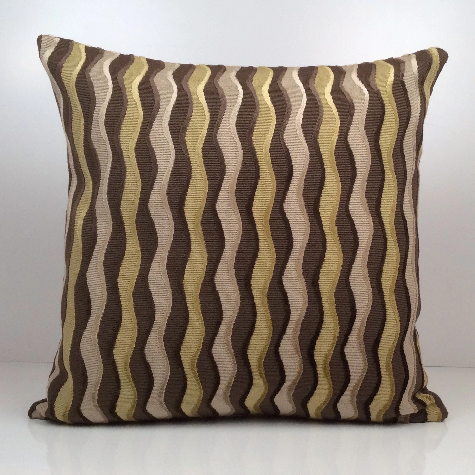 Chocolate Brown, Olive Green and Light Tan Decorative Throw Pillow Cover