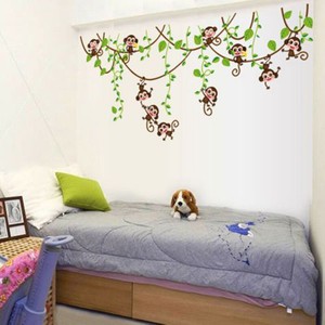 Jungle-Animals-Monkey-Tree-Kids-Art-Decor-Mural-Decal-Wall-Stickers-Set