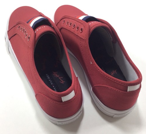 Tommy Hilfiger Damen Rot Stoff Turnschuhe Tennis Sportbekleidung Wanderschuhe 9,5 M - Bild 7 von 14