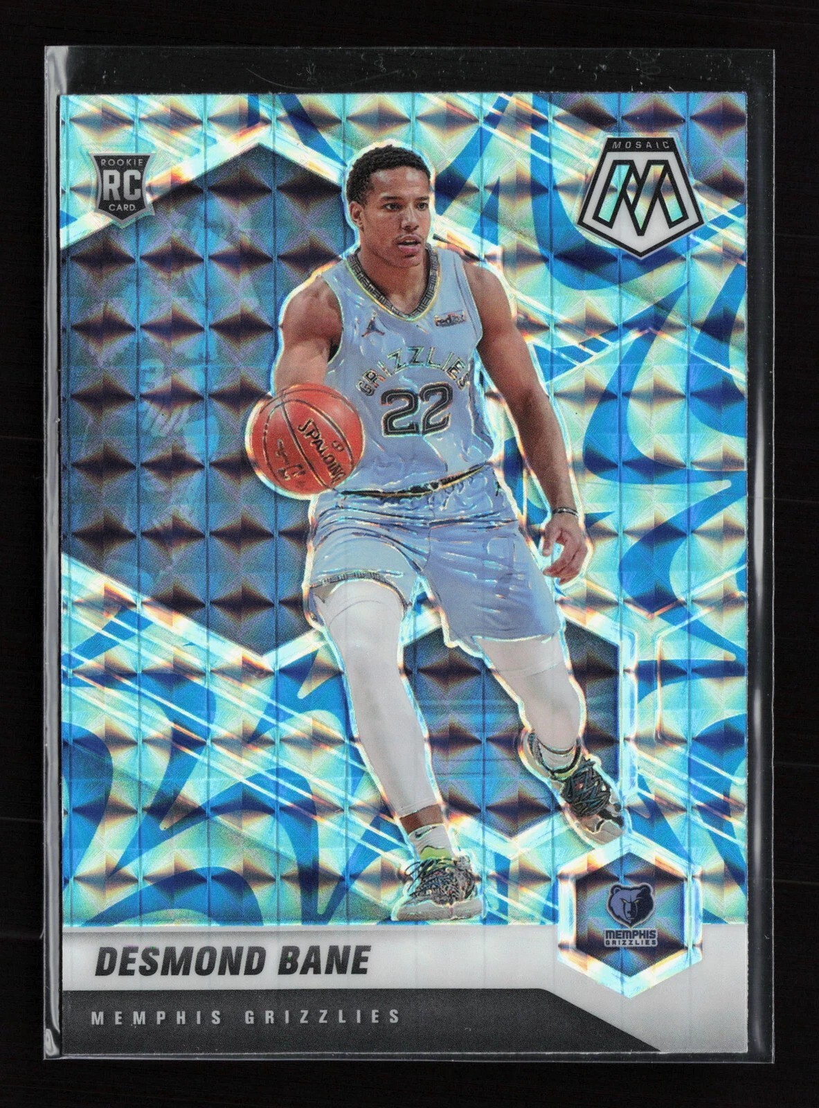 Desmond Bane Grizzlies 2020-21 Panini Mosaic Blue Reactive Rookie RC Card #211