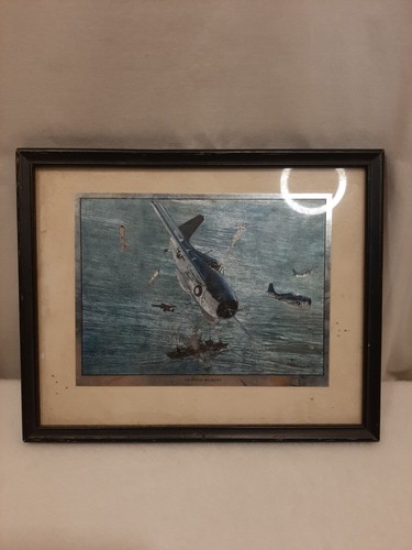 Valiant Aircraft Navy F4F Wildcat Color-Etch Prints WWII Framed by John Berkey