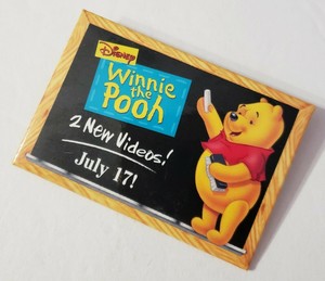 Disney Winnie The Pooh 2 New Videos Movie Vhs Dvd Release Promo Button Pin Badge Ebay