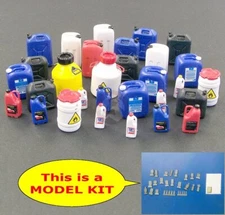 Plus Model 1/35 Assorted Plastic Cans Various Bottles & Containers (w/Decal) 468