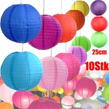 10er Runde Lampions Papierlaterne 25cm Papier Laterne Lampenschirm Lampion Deko