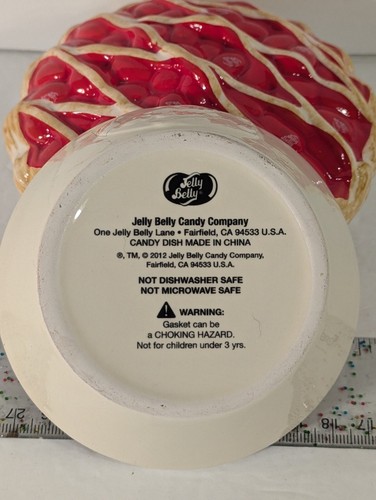 Jelly Belly Candy Dish Ceramic 2pc Cherry ๐ Pie 5"x2.5" Nice Condition 2012 - Picture 5 of 5