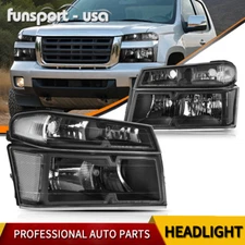 Black Headlights + Bumper Lamps For 2004-2012 Chevy Colorado GMC Canyon Lamps