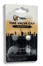 TrexNYC Tire Valve Caps , Universal Stem Covers for Cars, 4pcs, Silver