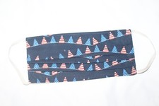 Handmade washable face mask - Patriotic Flags On Lines double layer