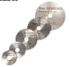 SEGA CIRCOLARE 6 MISURE IN ACCIAIO HSS PER DREMEL + ALBERINO A VITE FAI DA TE