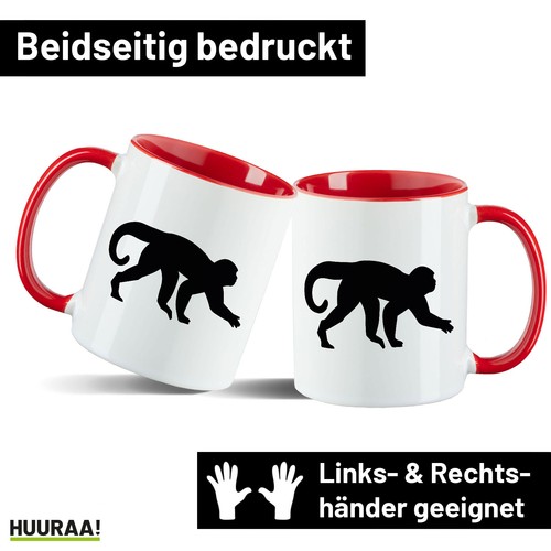Kaffeetasse Affe Silhouette Keramik Tasse Geschenkidee Souvenir Präsent Wichtelg - Picture 22 of 55