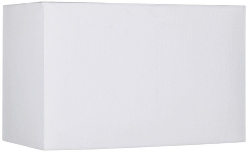 White Medium Rectangular Hardback Lamp Shade 16" Wide x 8" Deep x 10" High (S...