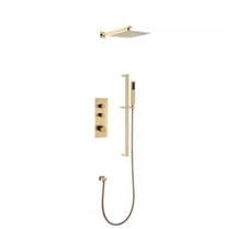 AIMADI 1-Handle 1-Spray Wall Mount Shower Faucet 2.5 GPM with Shower System Gold