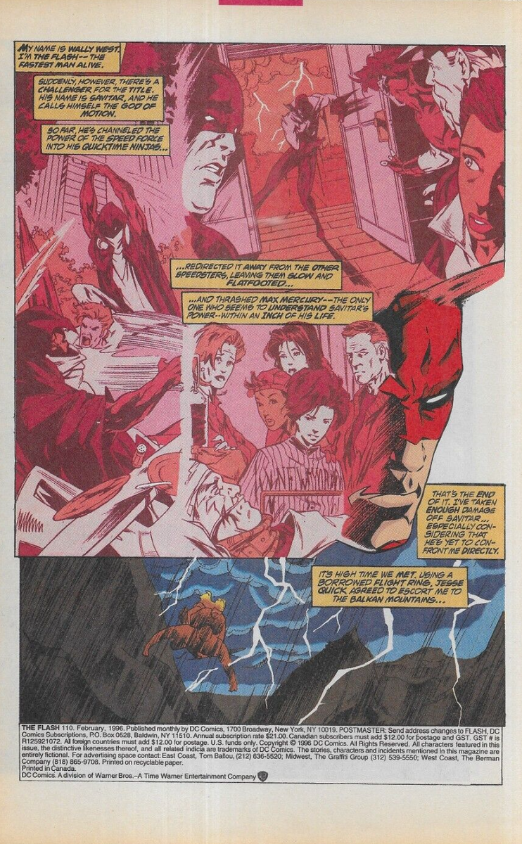 Flash Comic 110 Cover A First Print 1996 Mark Waid Oscar Jimenez