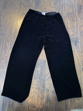 Vintage Laura Ashley Black Wide Leg Velvet Pants Size 12
