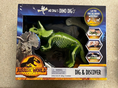 Jurassic World Mr DNA's Dino Dig & Discover Toy Triceratops New