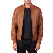 Shane Brown Leather Bomber Jacket All Size Available