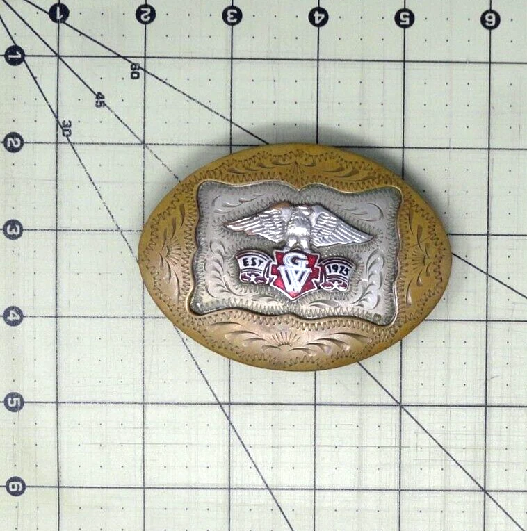 Hebilla de cinturón de motocicleta Gold Wing 1975 motociclista Western Scroll de colección años 70 80 .QRT176 Foto 3 de 4