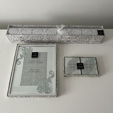 Cornici portafoto specchiate e fodere cassetti WOOLWORTH RARE nuove con scatola vintage abbinate 