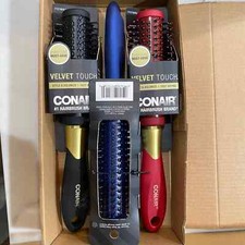 Conair Brush Bundle Velvet Touch Small Metal Nylon Round 3 Brushes NWT