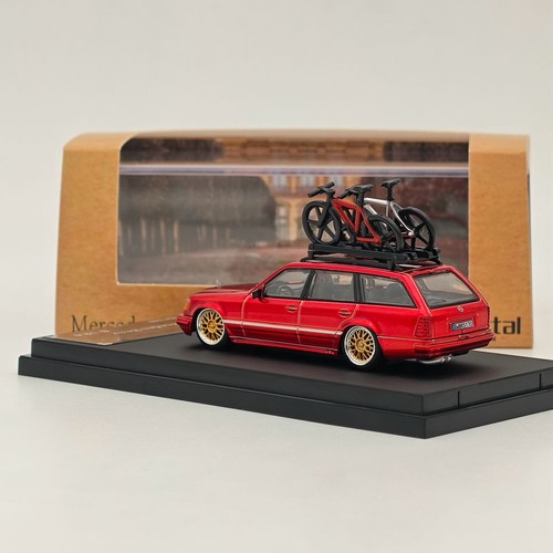 Mortal Mercedes-Benz S124 Travel Diecast Toys Car Model Metallic Red/Silver 1:64 - Picture 5 of 20
