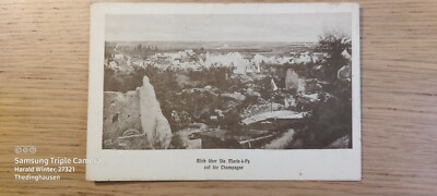 Postkarte Blick über Ste. Marie a Py auf die Champagne 27.10.1917 ungel_